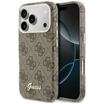 Guess 4G Script MS brązowy - etui iPhone 17 Pro