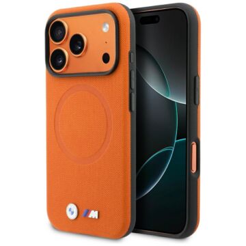 BMW M FW Logo Metal MS pomarańczowy - etui iPhone 17 Pro Max