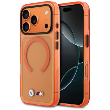 BMW M IML Metal Logos MS pomarańczowy - etui iPhone 17 Pro