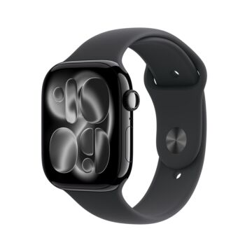 Apple Watch Series 11 GPS 42mm Jet Black Aluminium Case with Black Sport Band - M/L