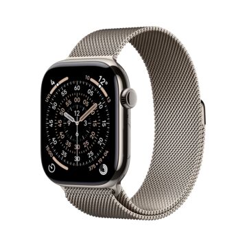 Apple Watch Series 11 GPS + Cellular 42mm Natural Titanium Case with Natural Milanese Loop
