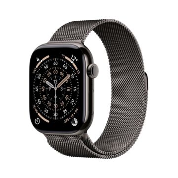 Apple Watch Series 11 GPS + Cellular 42mm Slate Titanium Case with Slate Milanese Loop