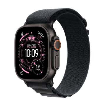 Apple Watch Ultra 3 GPS + Cellular 49mm Black Titanium Case with Black Alpine Loop - Large