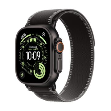 Apple Watch Ultra 3 GPS + Cellular 49mm Black Titanium Case with Black/Charcoal Trail Loop - S/M