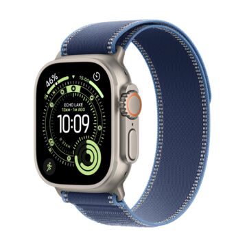 Apple Watch Ultra 3 GPS + Cellular 49mm Natural Titanium Case with Blue/Bright Blue Trail Loop - S/M