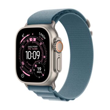 Apple Watch Ultra 3 GPS + Cellular 49mm Natural Titanium Case with Light Blue Alpine Loop - Large