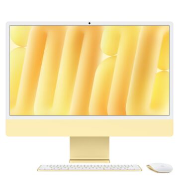 Apple iMac 24 z ekranem Retina 4,5K, 10-rdzeniowy procesor M4 z 10-rdzeniową grafiką, RAM 16 GB, dysk 256 GB - żółty