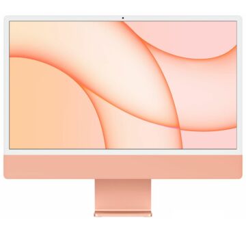 Apple iMac 24" z ekranem Retina 4,5K, 8-rdzeniowy procesor Apple M1 z 8-rdzeniową grafiką, dysk 256 GB, Magic Mouse, Magic Trackpad - pomarańczowy