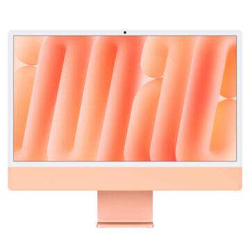 Apple iMac 24 z ekranem Retina 4,5K, 8-rdzeniowy procesor M4 z 8-rdzeniową grafiką, RAM 16 GB, dysk 256 GB, Magic Trackpad - pomarańczowy