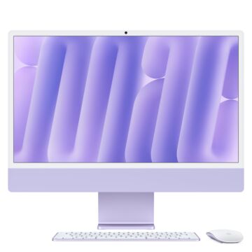 Apple iMac 24 z ekranem Retina 4,5K, 8-rdzeniowy procesor M4 z 8-rdzeniową grafiką, RAM 16 GB, dysk 256 GB - fioletowy