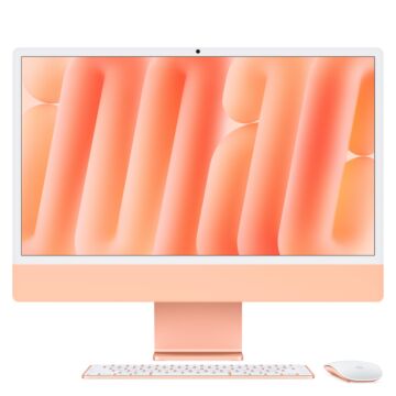 Apple iMac 24 z ekranem Retina 4,5K, 8-rdzeniowy procesor M4 z 8-rdzeniową grafiką, RAM 16 GB, dysk 256 GB - pomarańczowy