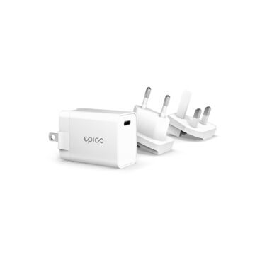 Epico 20W Travel Charger with changeable plug EU/UK - zasilacz sieciowy