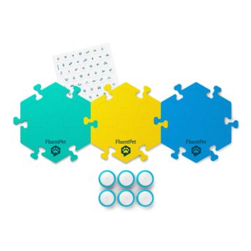FluentPet Connect Get Started Expansion Kit - zestaw 6 przycisków z piankowymi matami oraz naklejkami do komunikacji z psem / kotem do systemu Connect
