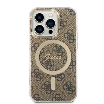 Guess IML 4G Brown Magsafe - etui iPhone 15 Pro