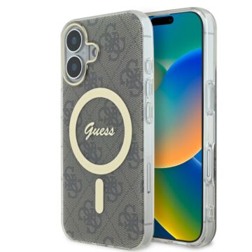 Guess IML 4G MagSafe brązowy - etui iPhone 16 Plus