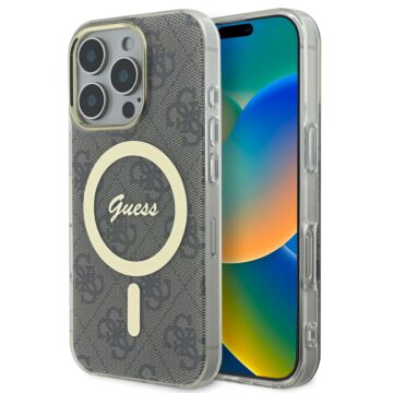 Guess IML 4G MagSafe brązowy - etui iPhone 16 Pro Max