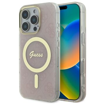 Guess IML 4G MagSafe różowy - etui iPhone 16 Pro Max