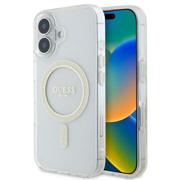 Guess IML Glitter Circle MagSafe przeźroczysty - etui iPhone 16
