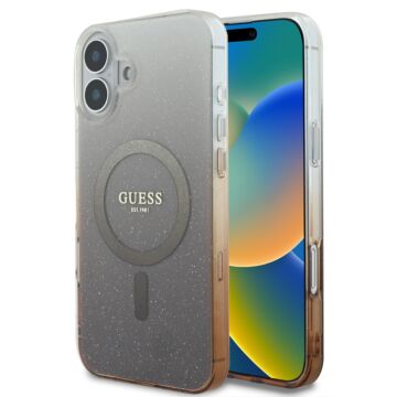 Guess IML Glitter Gradient MagSafe brązowy - etui iPhone 16