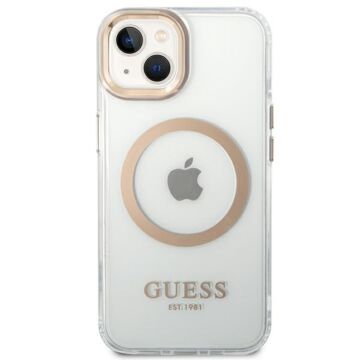 Guess Metal Outline Gold Magsafe - etui iPhone 14