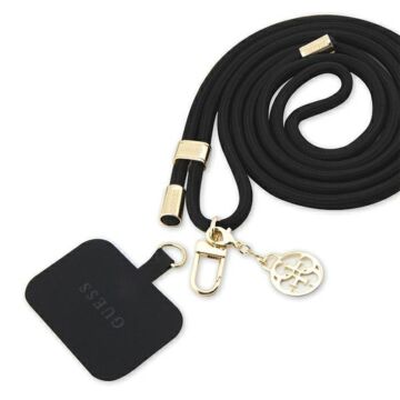 Guess Nylon 4G Metal Charm Czarny - smycz do telefonu