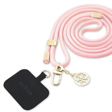 Guess Nylon 4G Metal Charm Różowy - smycz do telefonu