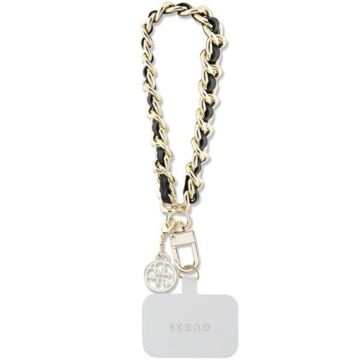 Guess Saffiano Chain 4G Charm Czarny - smycz do telefonu
