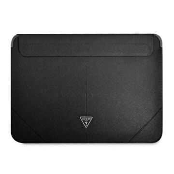 Guess Saffiano Traingle Logo Sleeve Black - etui MacBook 14"