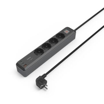 Hama Power Strip 4-Way 2xUSB-C + USB-A 65W - listwa zasilająca