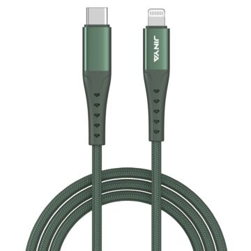 JINYA TechLink 1,8M USB-C Lightning Green - kabel lightning