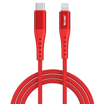 JINYA TechLink 1M USB-C Lightning Red - kabel lightning