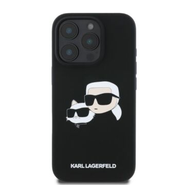 Karl Lagerfeld Silicone Double Heads Print MagSafe Czarny - etui iPhone 16 Pro