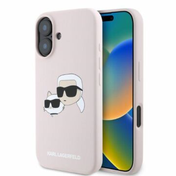 Karl Lagerfeld Silicone Double Heads Print MagSafe Różowy - etui iPhone 16