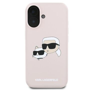 Karl Lagerfeld Silicone Double Heads Print MagSafe Różowy - etui iPhone 16 Plus