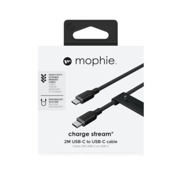 Mophie kabel 2m czarny - kabel USB-C - USB-C