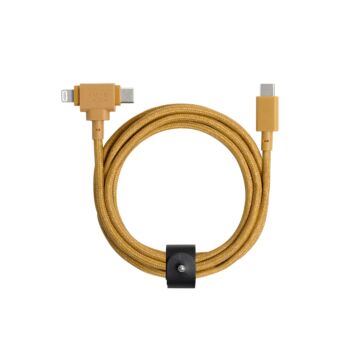 Native Union Belt Cable Duo USB-C to USB-C i Lightning 1,5m Kraft - kabel USB-C