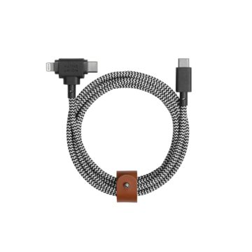 Native Union Belt Cable Duo USB-C to USB-C i Lightning 1,5m Zebra - kabel USB-C