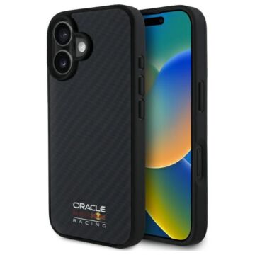 Red Bull Carbon Fiber Shiny Logo MagSafe czarny - etui iPhone 16