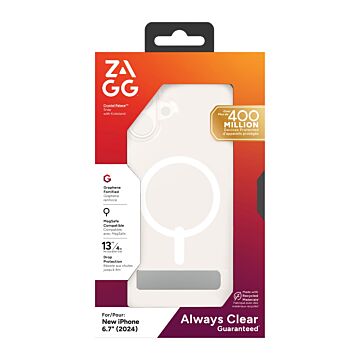 ZAGG Crystal Palace Snap Kickstand Magsafe Przezroczysty - etui iPhone 16 Plus