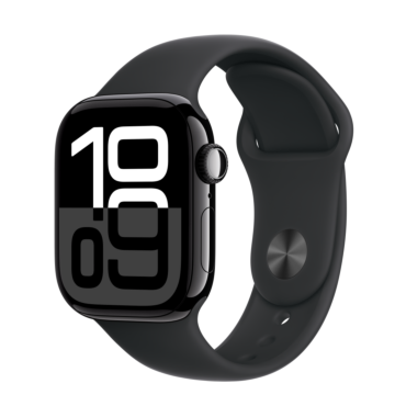 Apple Watch Series 10 GPS 42mm Jet Black Aluminium Case with Black Sport Band - S/M