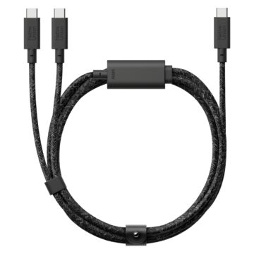 Native Union Belt Cable 2-in-1 USB-C to USB-C & USB-C Cable 140W czarny - kabel USB-C