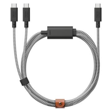 Native Union Belt Cable 2-in-1 USB-C to USB-C & USB-C Cable 140W zebra - kabel USB-C