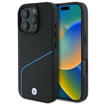 BMW Sign Leather Text Line MS czarny - etui iPhone 16 Pro Max