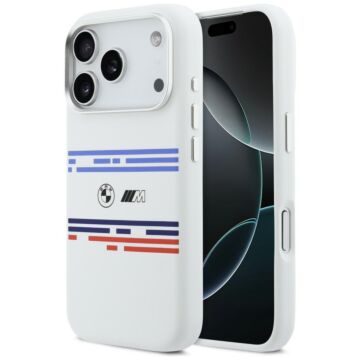 BMW M Silicon Horizontal Line MS biały - etui iPhone 17 Pro