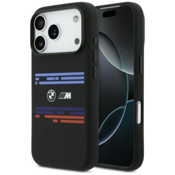 BMW M Silicon Horizontal Line MS czarny - etui iPhone 17 Pro