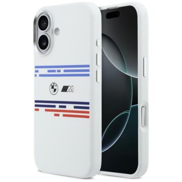 BMW M Silicon Horizontal Line MS biały - etui iPhone 17