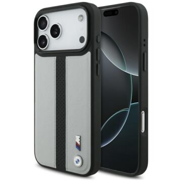 BMW M Perforated Stripe Logo MS szary - etui iPhone 17 Pro Max