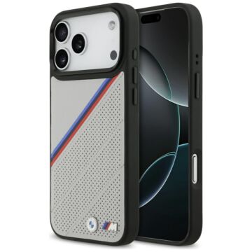 BMW M Tricolor Metal Logo MS szary - etui iPhone 17 Pro Max
