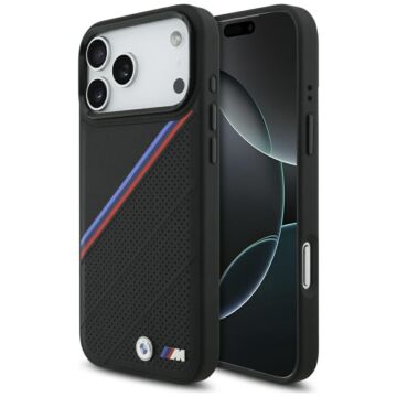 BMW M Tricolor Metal Logo MS czarny - etui iPhone 17 Pro Max