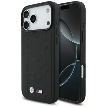 BMW M Quilted Logo MS czarny - etui iPhone 17 Pro Max